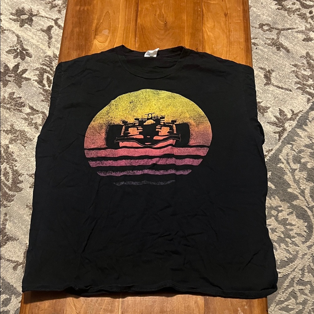 Sunset Racer Black Men's Tee